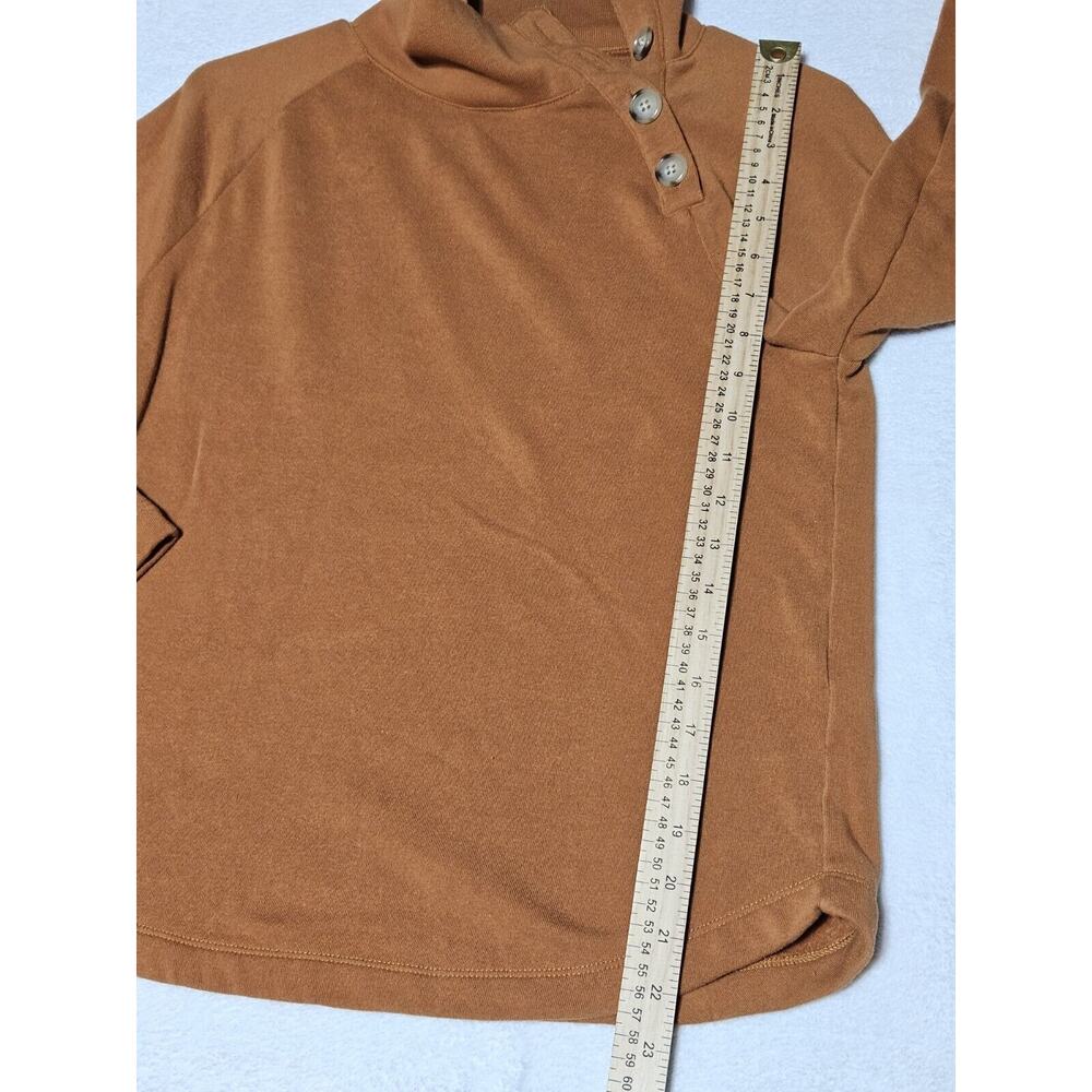 J Crew Sweater Womens Size XXS Orange Turtleneck Button Kelly Casual Sweatshirt - Picture 6 of 8